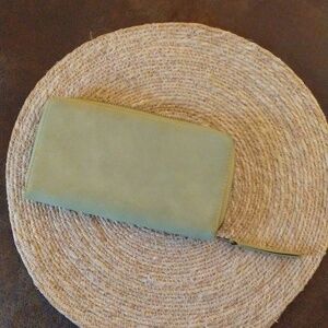 Faux Suede Chartruese Wallet